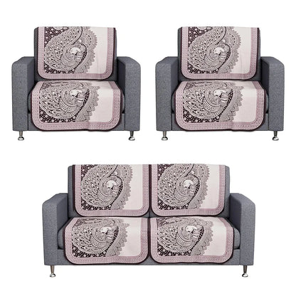 Kuber Industries Sofa Cover Net 2+1+1 Seater Sofa Slip Cover Set Mor Digital-837 Purple