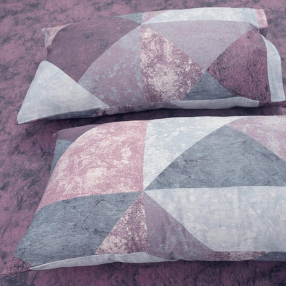 Huesland by Ahmedabad Cotton 186 Tc Cotton Pillow Cover Set of 2 | Purple | Pink | Blue