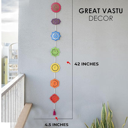 Solobolo Engineered Wood Seven Chakra Wall Hanging Decor, Perfect Mandir & Home Decoration Item