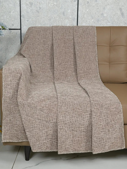 Saral Home Chenille 2 Seater Sofa Cover Throw TC-150 Colour Beige