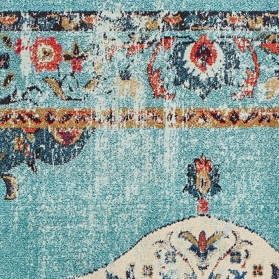 Status Contract 3 x 5 Feet Multi Printed Vintage Persian Carpet Rug Runner for Bedroom Living Area/Home with Anti Slip Backing