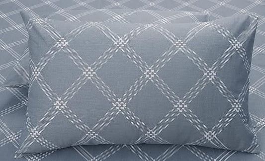 Huesland by Ahmedabad Cotton 186 TC Cotton Pillow Cover Set of 2 | Grey