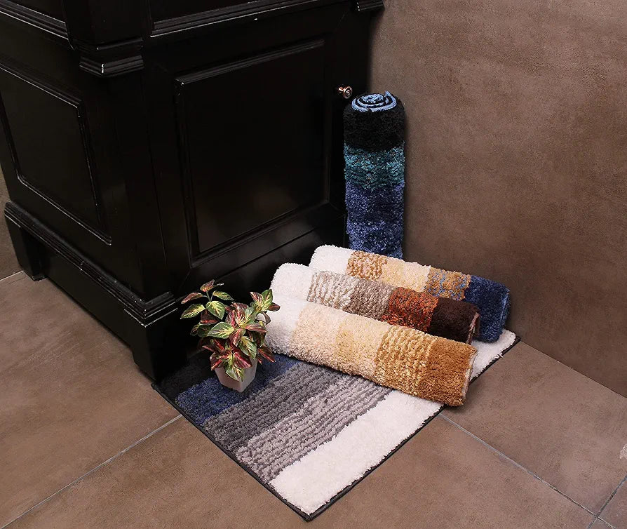 Luxe Home Super Soft Microfiber Bathroom Mat Non-Slip Bath Mat Colour Lava