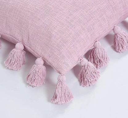 Homadorn Luxury Cotton Handmade Decorative Boho Throw Pillow Covers Colour Lavender