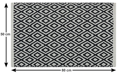 The Home Talk Weaved Cotton Rectangular Carpets Contemporary Decorators Area Rugs Navy