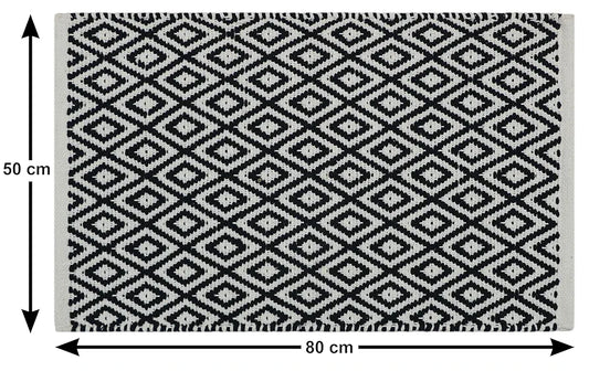 The Home Talk Weaved Cotton Rectangular Carpets Contemporary Decorators Area Rugs Navy