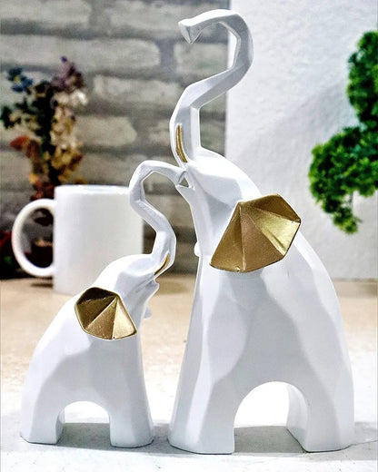 Jaipur Ace Polyresin Elephant Showpiece Statue and Artifacts White Elephant