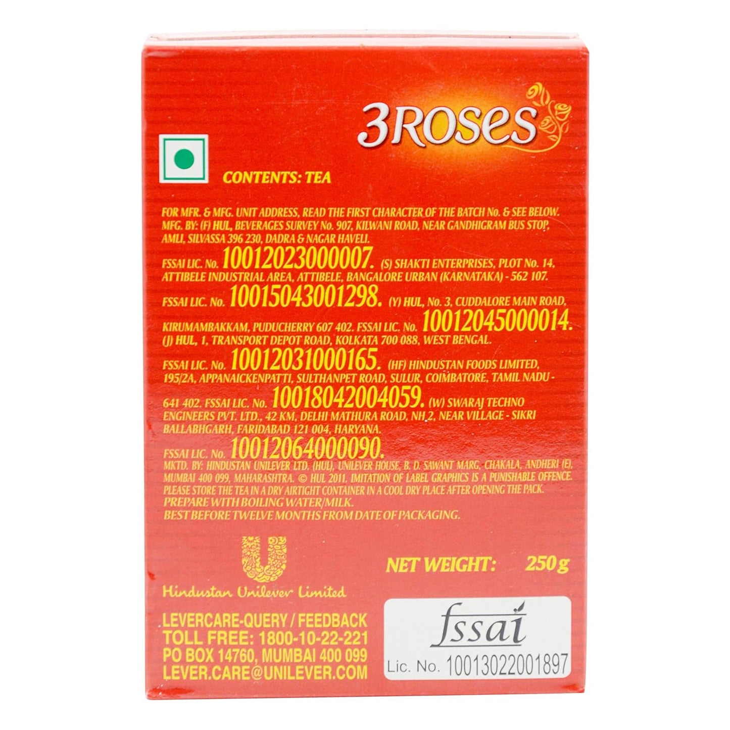 Brooke Bond 3 Roses Tea - 250 Gms