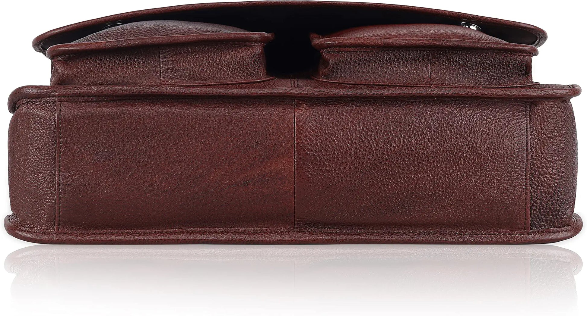 WildHorn Urban Edge100% Leather Laptop Messenger Maroon Men's Bag 