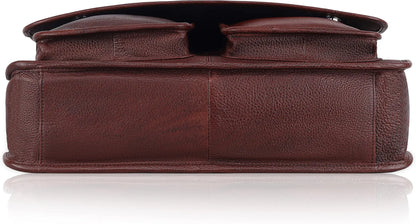 WildHorn Urban Edge100% Leather Laptop Messenger Maroon Men's Bag 