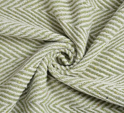 Sashaa World Cotton Spring Hued Chevron Throw Blanket Colour Light Green