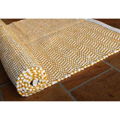 The Home Talk Weaved Cotton Carpets Contemporary Decorators Area Rugs Yellow