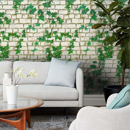 Jaamso Royals White Brick Stone Wall Papers for Home Brick Wallpaper 200cm X 45cm Multicolour