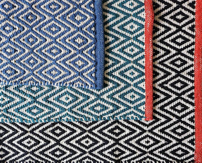 The Home Talk Handmade Cotton Carpet Diamond Reversible Mats Area Rugs for Bedroom