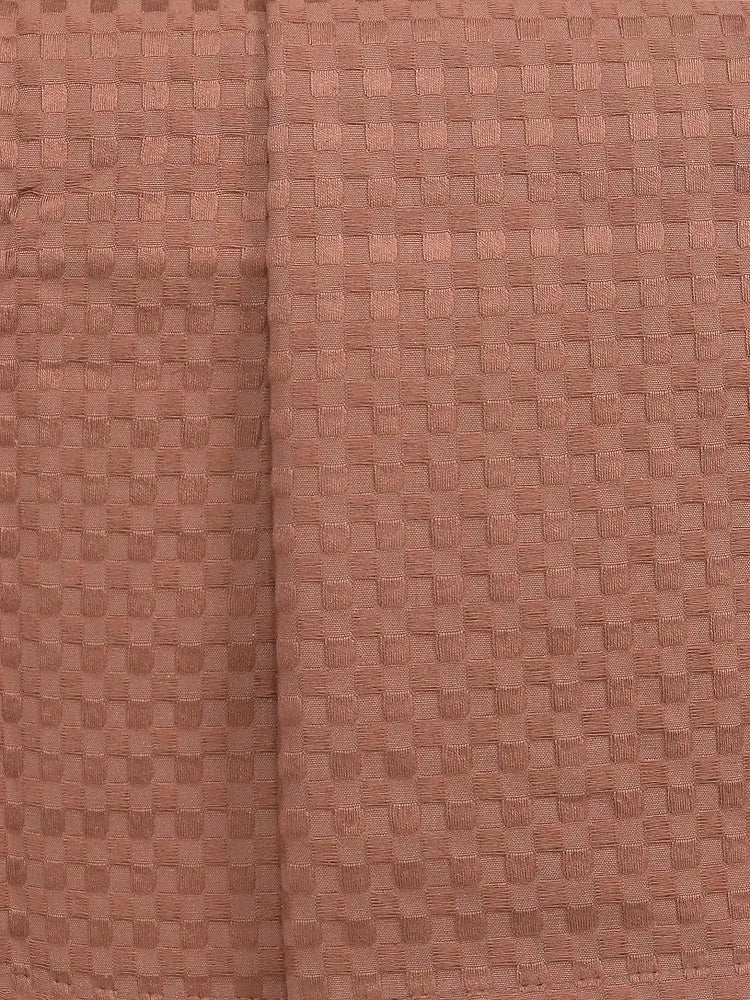 Saral Home Brown 100% Cotton Unique Waffle Design Throw/Sofacover Colour Brown