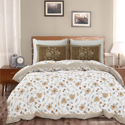 Kuber Industries Double Bedsheet with 2 Pillow Covers 186 TC Premium Cotton Brown
