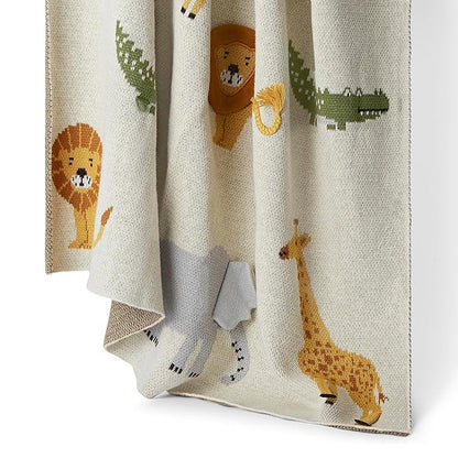 Haus and Kinder Cotton Knitted Blanket for New Born Baby Colour Jungle Party