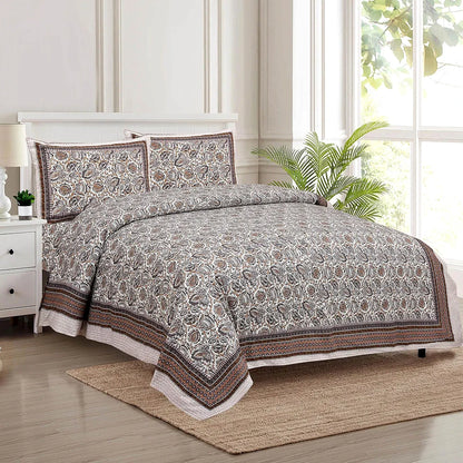 Kuber Industries Double Bedsheet with 2 Pillow Covers 160 TC Premium Cotton Purple