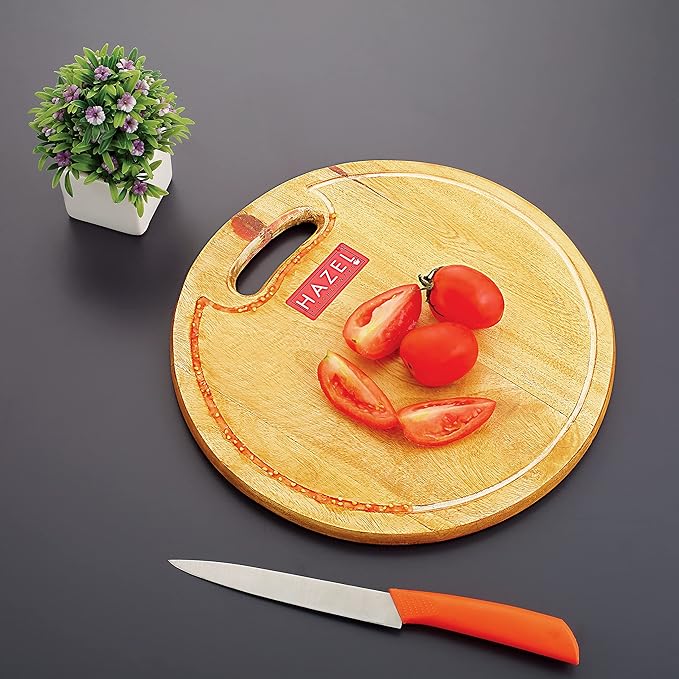 Hazel Neem Wood Chopping Board Round 13 Inch (33.5 cm Diameter) Vegetable Chopping Board