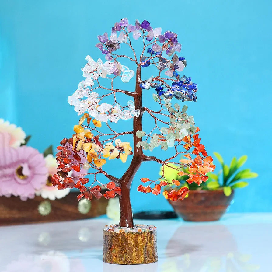 HindCraft Seven Chakra Crystal Tree Copper Wire 10-12 inch