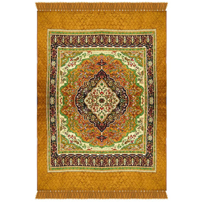 Kuber Industries Carpet Velvet Carpet-Rug for Home Decor Carpet Rug for Bedroom Golden