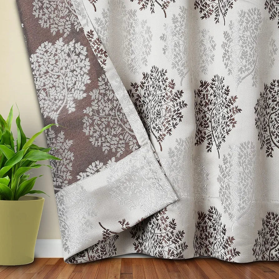 Cloth Fusion Curtains Long Door 9 Feet 1 Dark Brown
