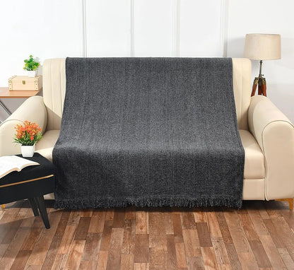 Sashaa World Soft Chenille Throw Colour Charcoal
