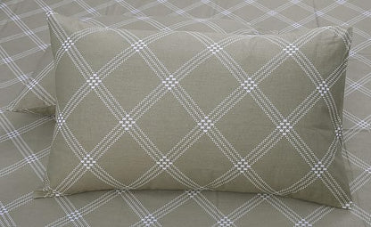 Huesland by Ahmedabad Cotton 186 TC Cotton Pillow Cover Set of 2 | Brandon Beige