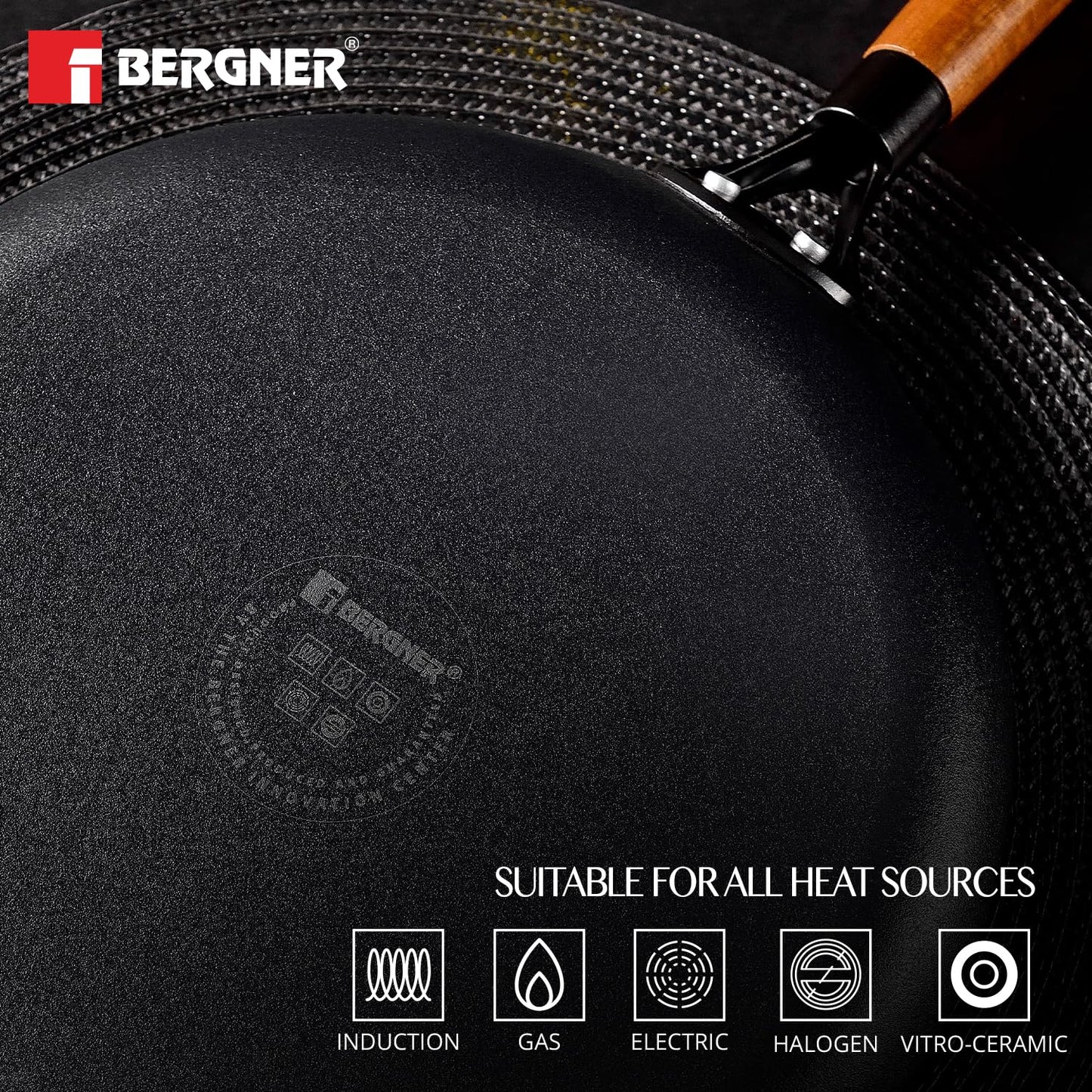 Bergner Odin 28 Cm Cast Iron Dosa Tawa With Wooden Coated Handle