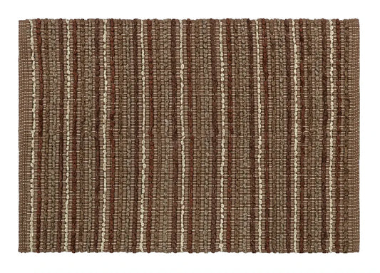 The Home Talk Handmade Stripes Cotton Rug Water Absorbent for Bathroom Entrance Door