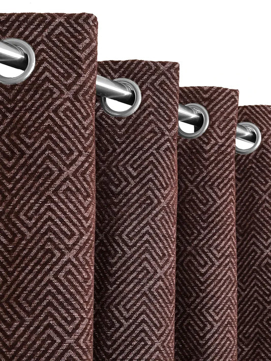Saral Home Pacman Chenille Blackout Door Curtains 1pc Brown