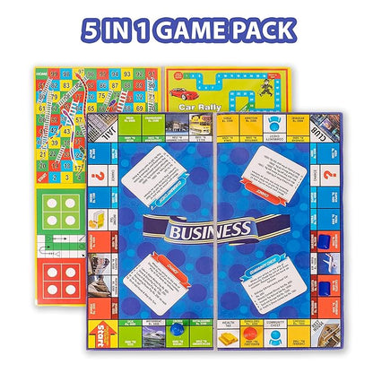 Ratna's Business Jr. Coins 5 in 1 Board Game Set | Perfect for Kids & Adults 2-4 Players