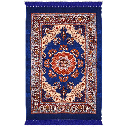 Kuber Industries Carpet Velvet Carpet-Rug for Home Décor Carpet Rug for Bedroom Blue