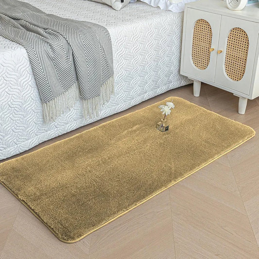 Luxe Home International Rabbit Fur Rectangular Mat Soft Anti Slip Skid Ruffle Mats 60X90 Cm  Rug Colour Cream