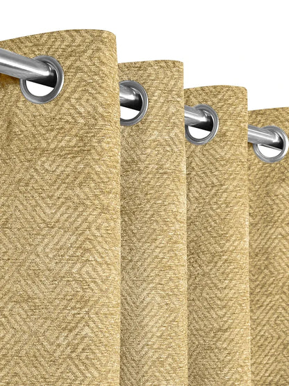 Saral Home Pacman Chenille Blackout Long Door Curtains 1pc Colour Gold