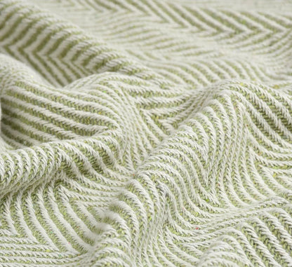 Sashaa World Cotton Spring Hued Chevron Throw Blanket Colour Light Green