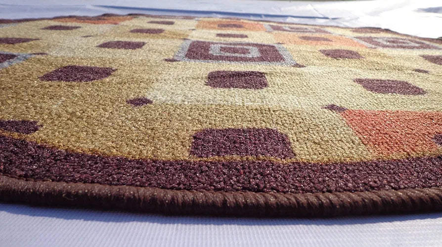 Status Contract Nylon Floor Round Carpet Mats for Living Room Dining Room Bathroom Hall Restaurant with Anti Skid Backing