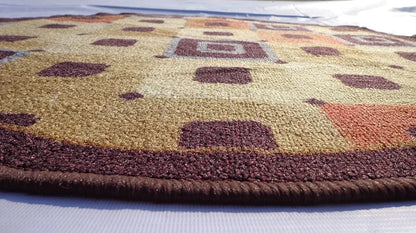 Status Contract Nylon Floor Round Carpet Mats for Living Room Dining Room Bathroom Hall Restaurant with Anti Skid Backing