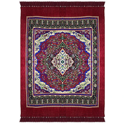 Kuber Industries Carpet Velvet Carpet-Rug for Home Decor Carpet Rug for Bedroom Printed Carpet for Living Room Maroon