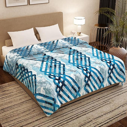 Story@Home Polyester All-Season AC Double Size Finley Blanket Abstract, Slate Grey Colour