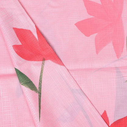 Kuber Industries Shower Curtain Bathroom Shower Curtain 8 Rings Curtain Painting Pink