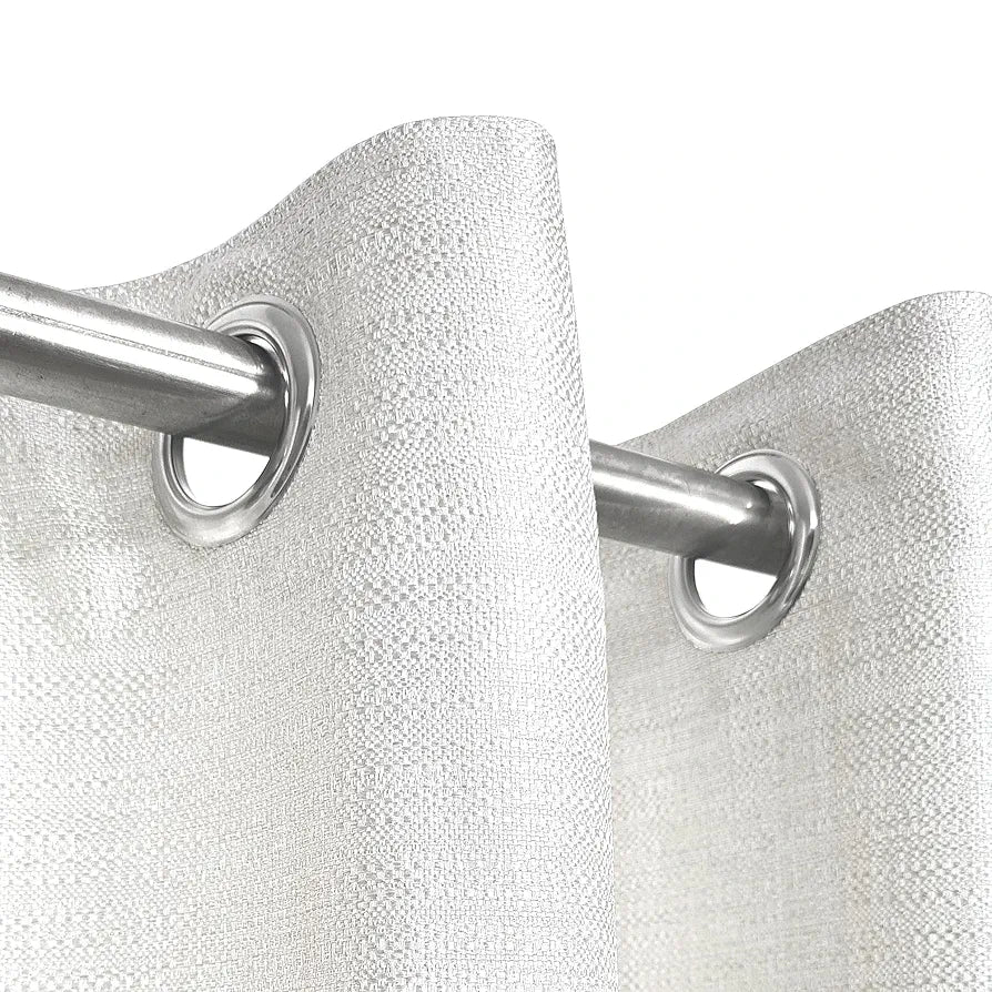 Divine Casa Textured Window Curtain 5 Feet  Colour Bright White Polyester Panel with Subtle Weave & Metal Eyelets for Home Decor (Pack of 1)