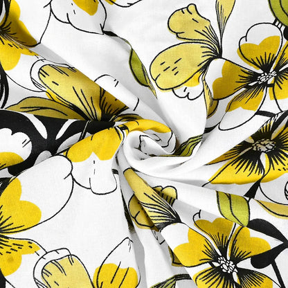 Divine Casa Floret 100% Cotton Single Kids Dohar 120 GSM Soft & Lightweight Throw Blanket Colour Daffodil Yellow