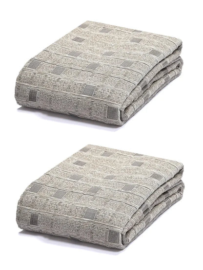 Saral Home Soft Viscose Chenille Geometric Pattern Covers  Beige