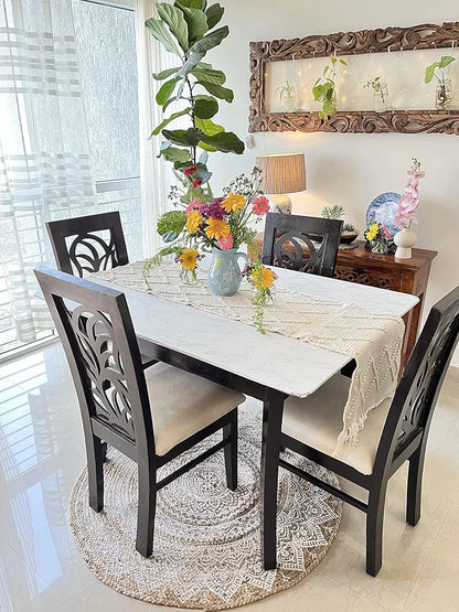 Sashaa World Handwoven Cotton Table Runner Colour Natural