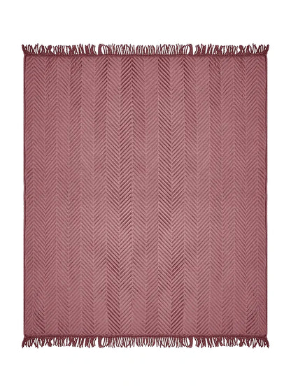 Saral Home Easy Living Velvet Chevron Sofa Throw Peach
