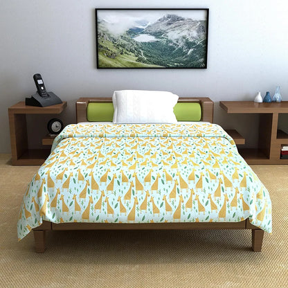 Divine Casa 120 GSM Cotton Single Bed Comforter Soft & Lightweight Reversible All-Season Blanket Colour Misty Jade