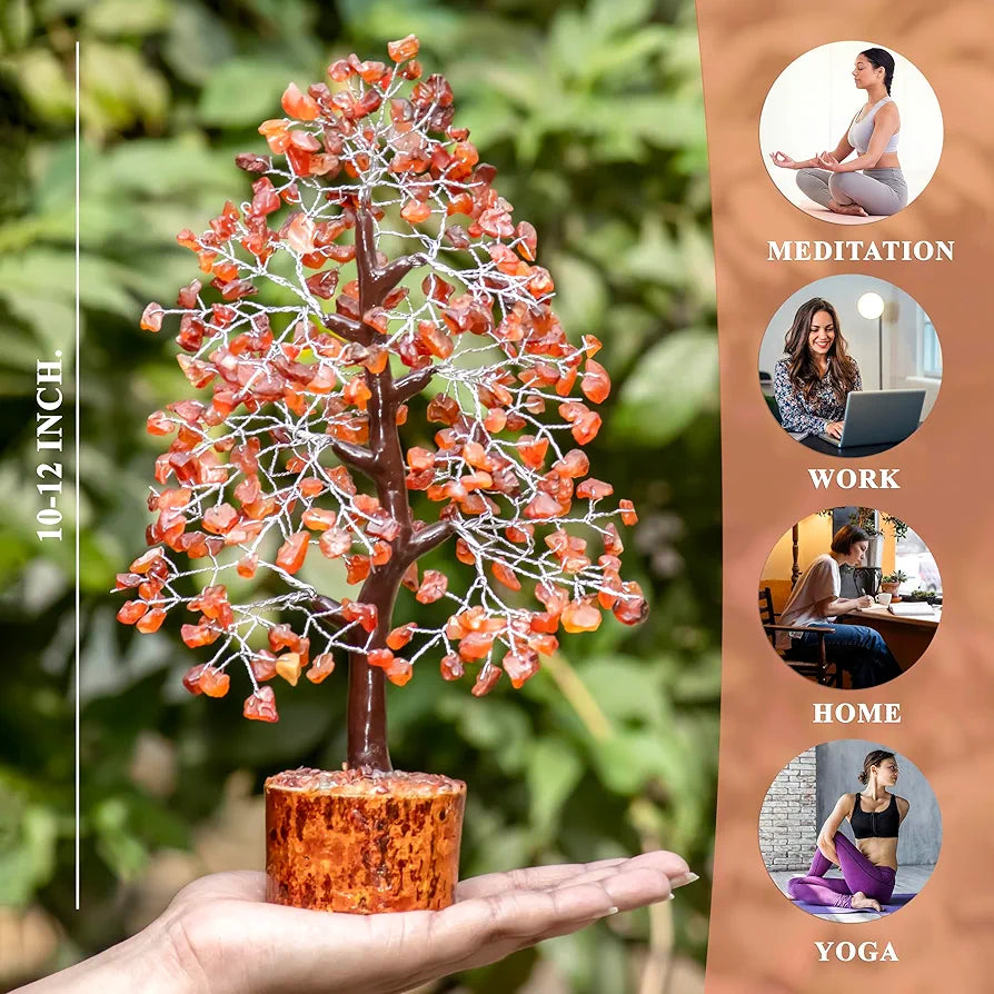 HindCraft Carnelian Chakra Crystal Silver Wire 10-12 inch