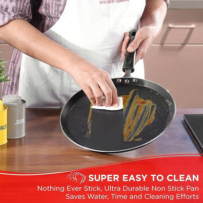 Vinod Zest Aluminium Non Stick Dosa tawa - 32 cm | Flat Bottom Tawa | 5 mm Extra Thick | 3 Layer Ceramic Coating