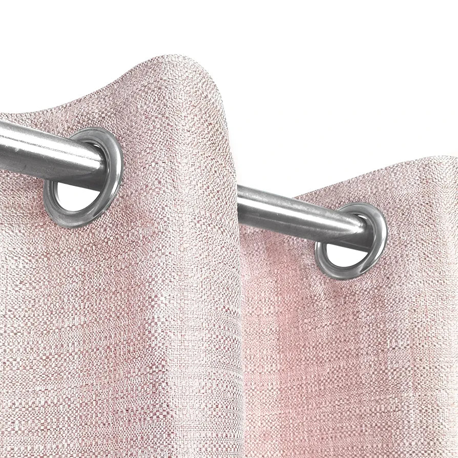 Divine Casa Textured Window Curtain 5 Feet Cameo Rose Soft Polyester Panel with Eyelets for Home Decor (Pack of 1)